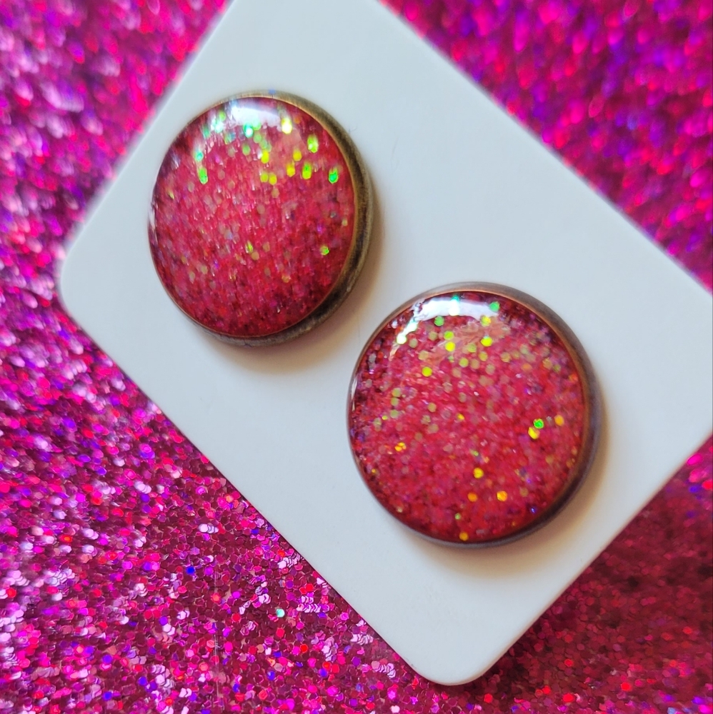Hand made glitter earrings
